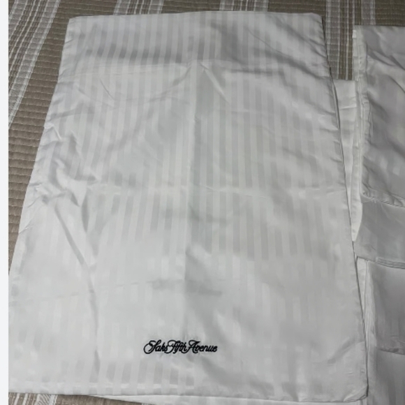 Saks Fifth Avenue Luxury EmbroideredWhite Stripe PillowcasesSet of Six